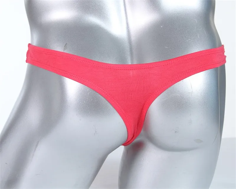 Wholesale Sexy Mens Underwear Modal Briefs Thongs Soft Bulge Pouch Underpants Slip Homme Men\'s Bikini Briefs Thong High Quality