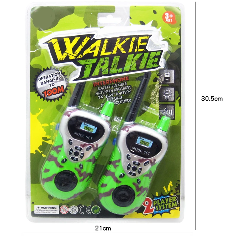 Electronic Walkie Talkie Model Intercom Toys Walkie-talkie Distance Calls 1-60 Meter Interactive Pretend Play House Game Toy