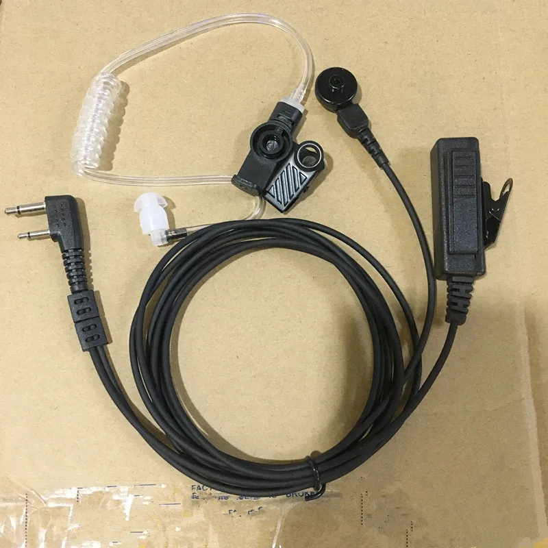 Gute lange große Ptt-Luftschlauch-Kopfhörer-Headset 2 Pins für ICOM F11 F21 F26 F16 V8 V82 V85 F3003 F3001 F4008A usw. Walkie-Talkie