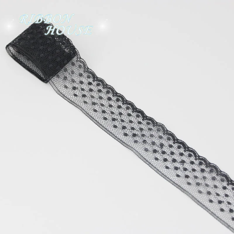 (10 yards/roll) 30mm dots lace fabric Webbing Decoration Love gift packing Material rolls