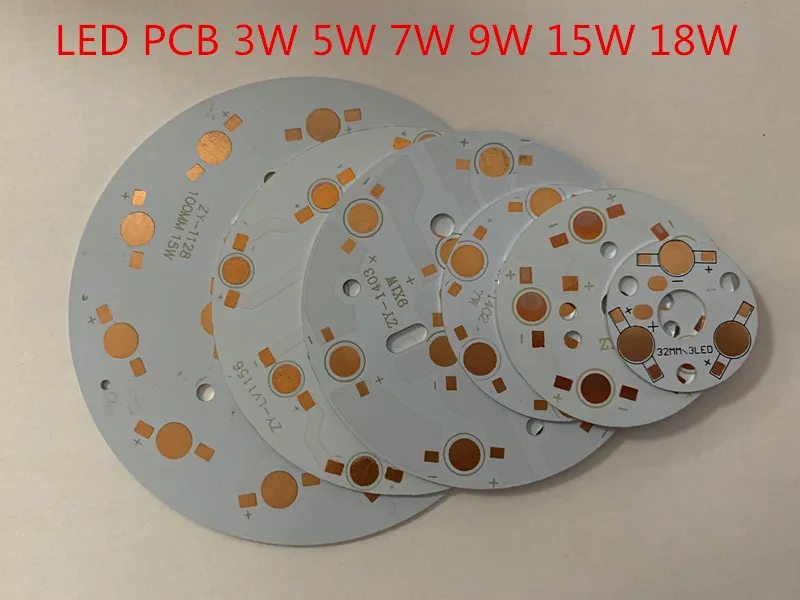 

10PCS LED PCB Chip beads 1W 3W 5W 7W 9W 12W 15W 18W High Power Heat Sink Aluminum 23MM 32MM 78MM 90MM 100M Base Plate Downlight