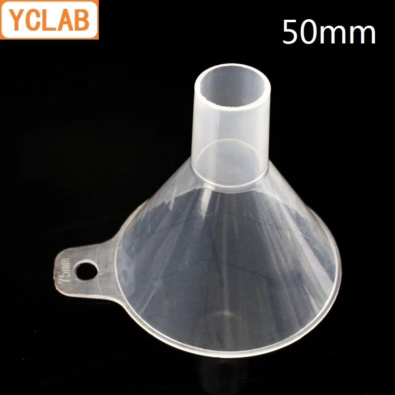 YCLAB 50mm Funnel PP Plastic Flat Head Polypropylene Laboratory Chemistry Equipment