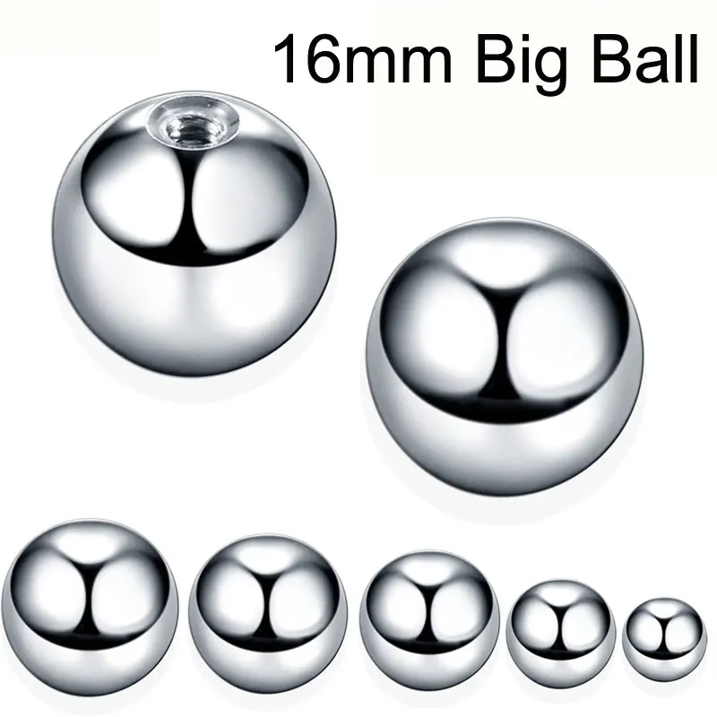 2 Pieces 16mm big Ball Stainless Steel Ball 1.6mm Screw Balls Replacement PA Ring Nipple Nose Body Piercing Jewelry