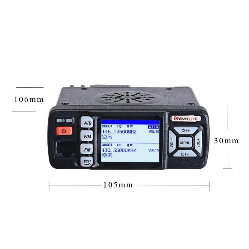 BJ-318 mini car radio station mobile walkie talkie 10km ham vhf uhf dual band Two-way PTT walkie-talkie for cars intercom