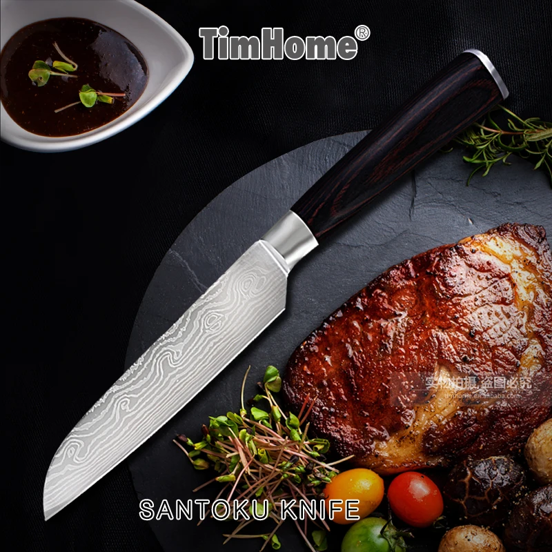 High Quality Stainless Steel Knife 3'5' Inch Paring Santoku Kitchen Japanese Chef Knife Timhome Cooking Tool