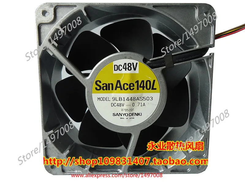 

Sanyo Denki 9LB1448AS503 DC 48V 0.71A 140X140x50mm Server Cooling Fan