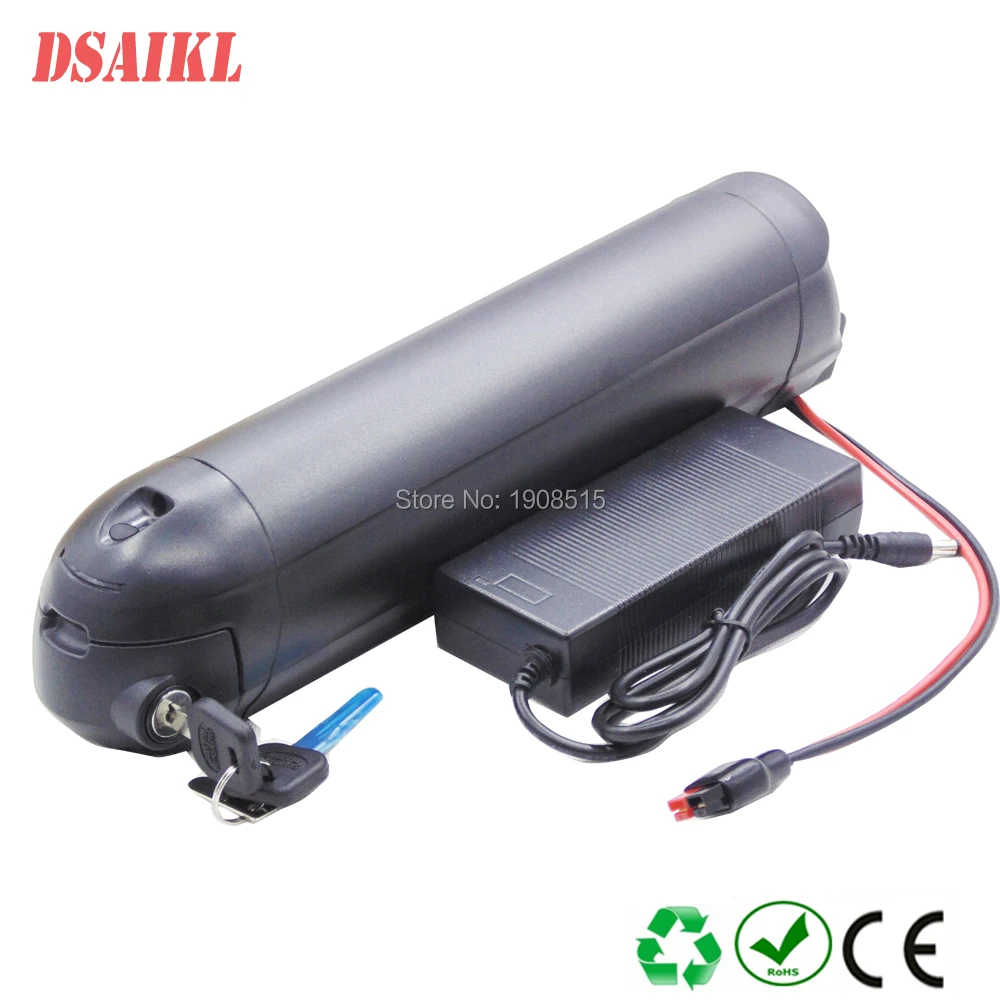 EU US Tax Included Small Bottle Ebike Battery Pack 36V 10Ah 250W 350W Batteries with 42V 2A charger