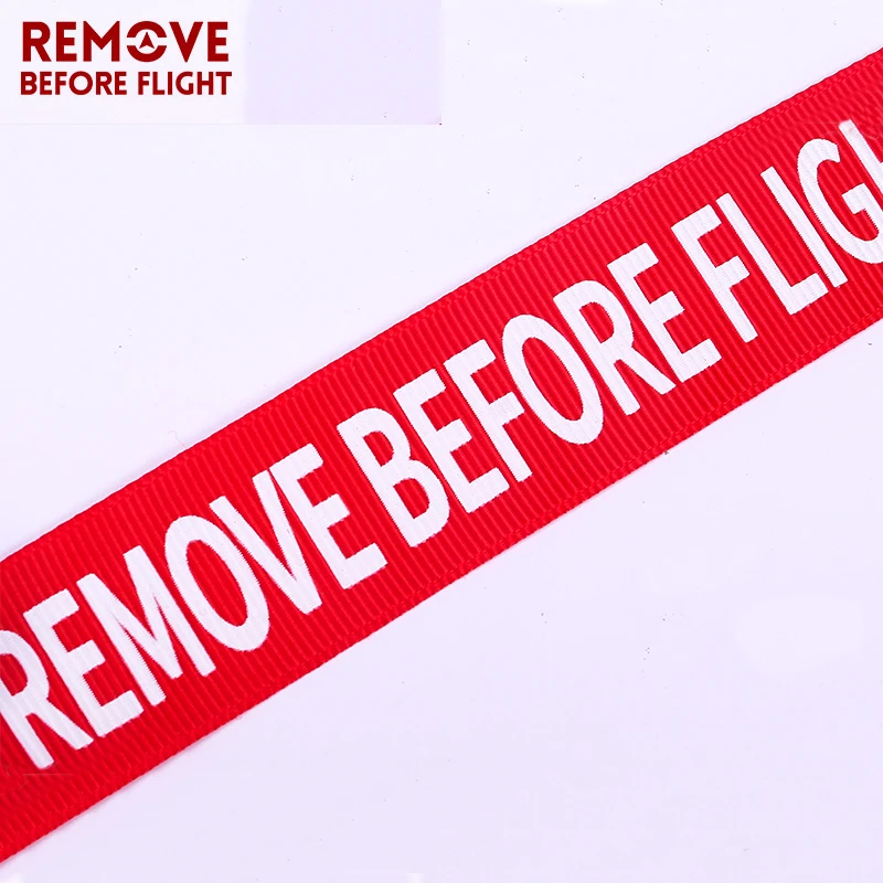 Remove Before Flight Streamer Key Chain Chaveiro Red Print Keychain Ring for Aviation Gifts Key Ring Jewelry Soft Key Fob