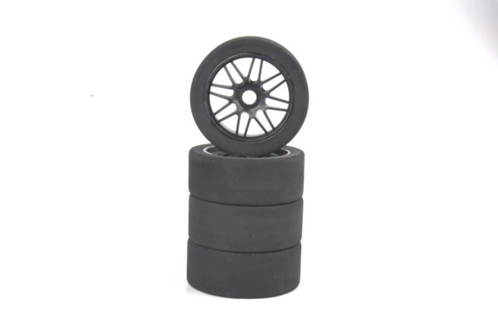 1/8 Scale 17mm Hex RC Foam Tires Wheel Rims 105mm Set Sponge Tires for HSP HPI Racing Car