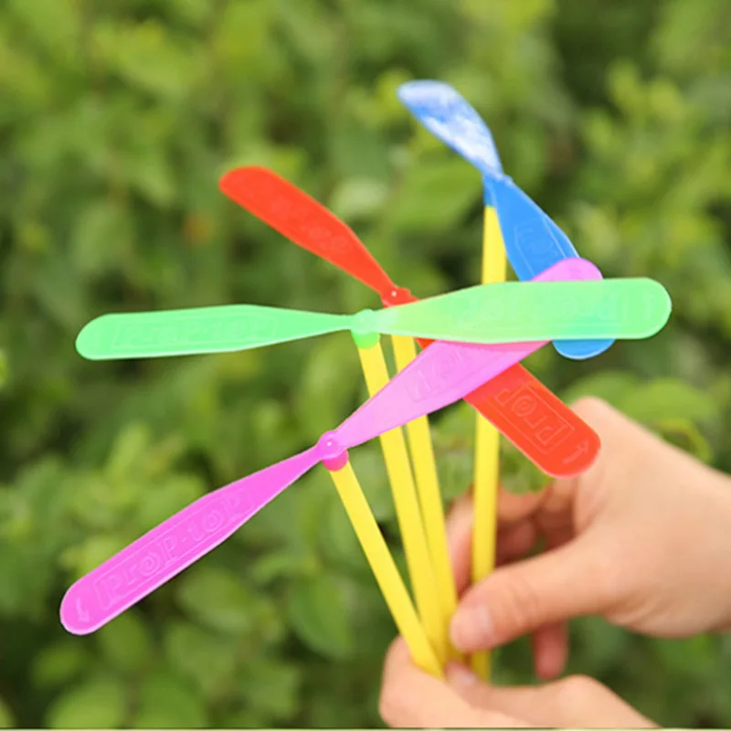 6PCS Plastic Dragonfly Assortment Mini Whirl A Copter Helicopter Gift Toys Birthday Pinata Fillers Boy Party Favor Bag for Kids