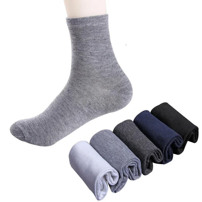 

10pcs=5pairs Men Business Casual Socks Solid Black Fashion Short Sock Meias Anti-friction Deodorant All-match Male Calcetines