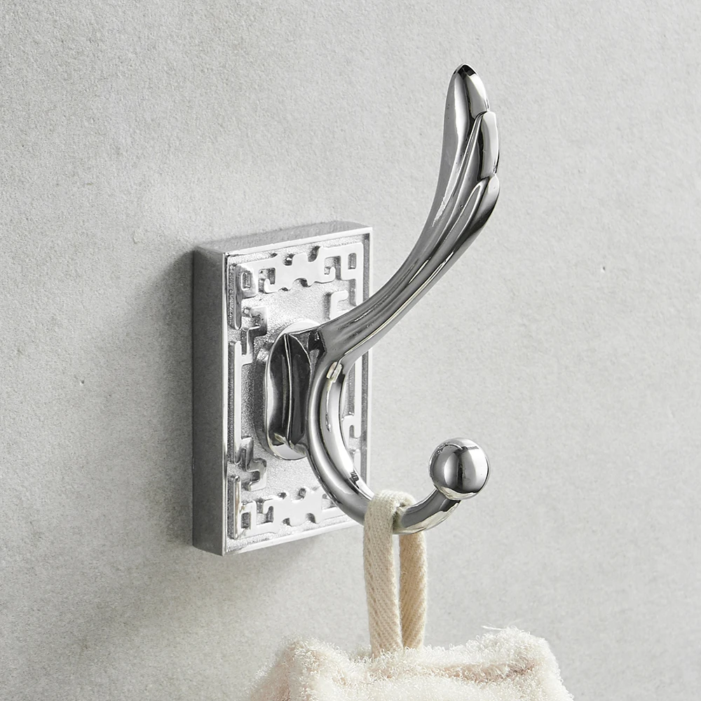 Robe Hooks Metal Towel Hanger Hooks For Clothes Coat Hat Bag Hooks Wall Mount Bathroom Accessories Door Towel Hook Holder 8016