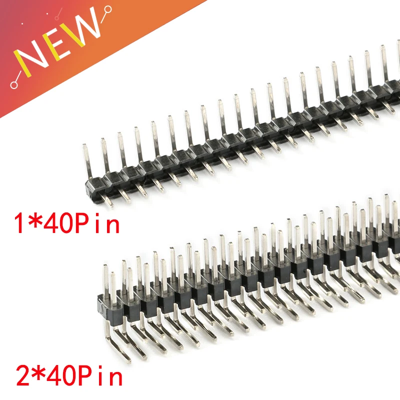 10Pcs/lot 2.0mm Pitch 2.0 Male Single Double Curved Needle Row Pin Header 1x40 2x40 Pin Connector 90 Degrees Socket PCB Board