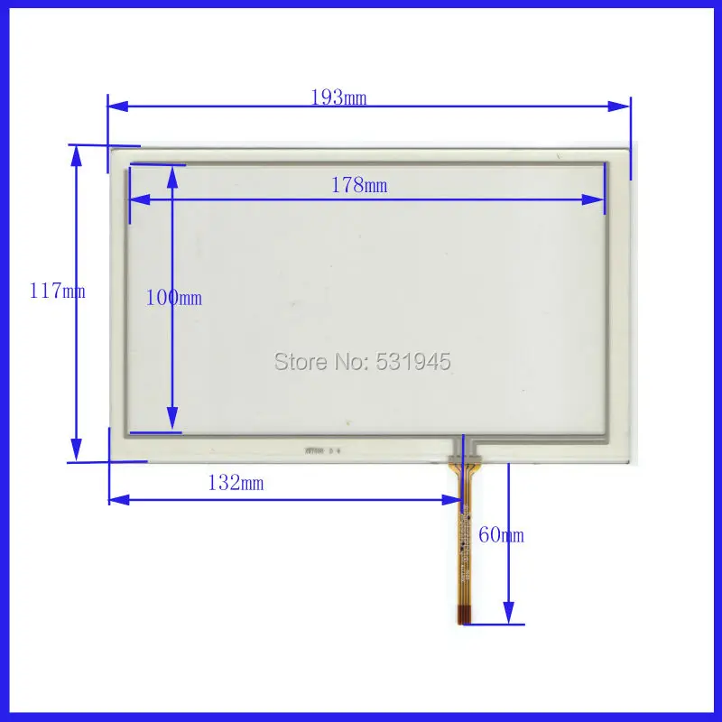 

ZhiYuSun 8 Inch Touch Screen 193mm*117mm for 8GPS GLASS 193*117 for tble XWT506for soling gps touch on AT080TN64 display