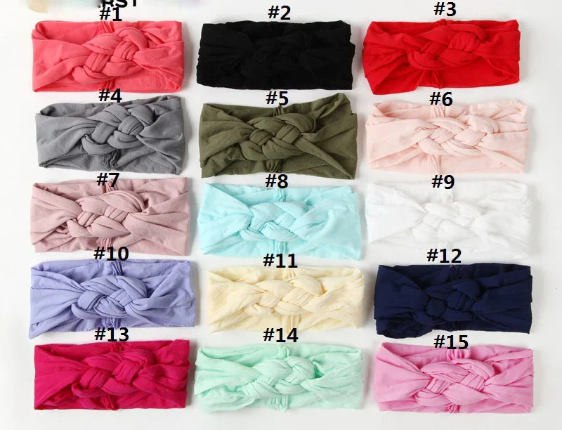 24pc/lot New Kids Skinny Soft Twist Nylon Headbands Kids Sailor Knots Nylon Elastic Headbands Children Girls Hair Accessories