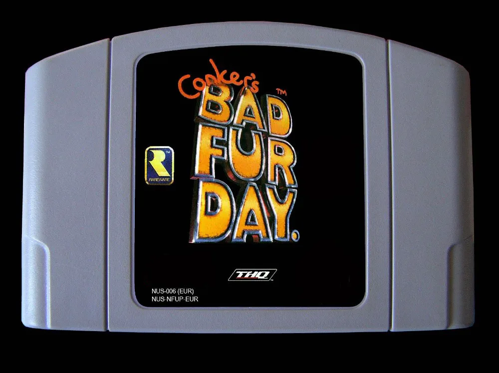 

64 Bit Games ** Conker's Bad Fur Day English PAL Version ( chip save file, no need battery!! )