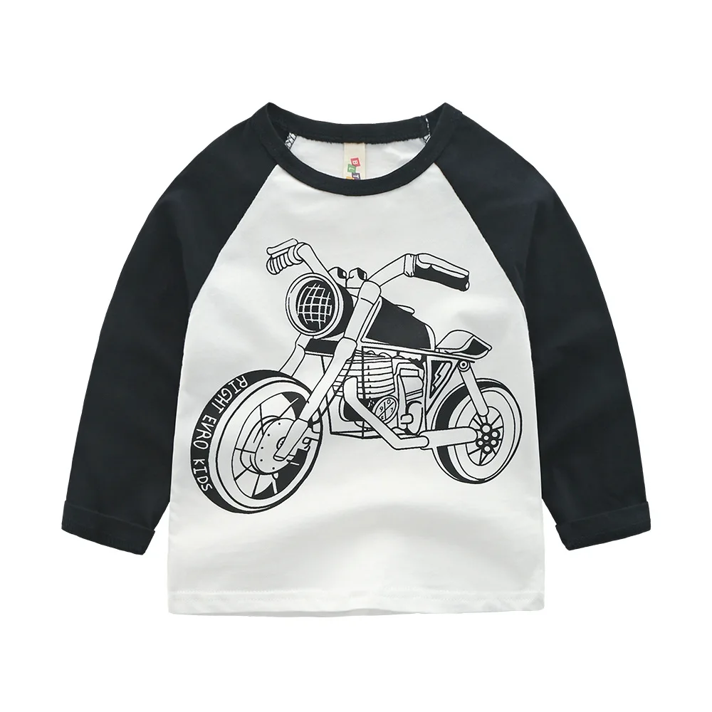 Boys girl Cotton Long Sleeve T Shirt brand Cartoon Dinosaur car casual Kids Tops Tees Spring Autumn wholesale Children clothes