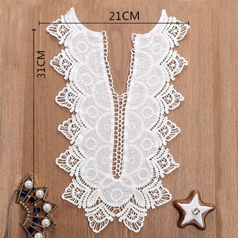 White Lace Fabric for DIY Craft, Cotton Fabric, Applique Patch, Sew, Neckline, Lace Fabric, Mori Girl Clothes, 1 Pc