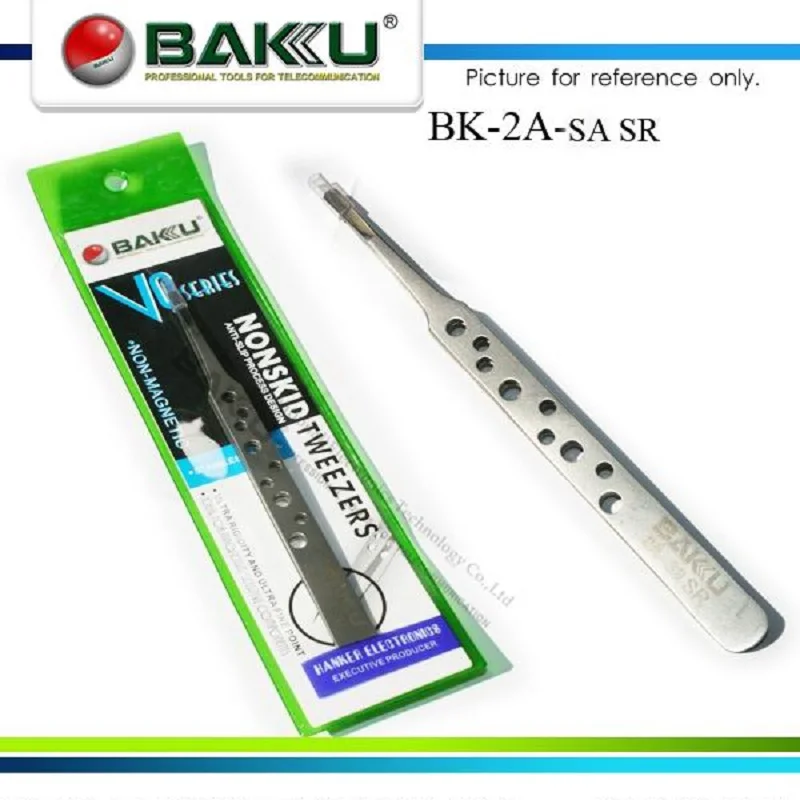 BK 2A-Sa (SR) Ultra Rigid Pointy Tip Tweezer,Nonskid  Non-magnetic Stainless Teel,Ideal For Magnetism-sensitive Components