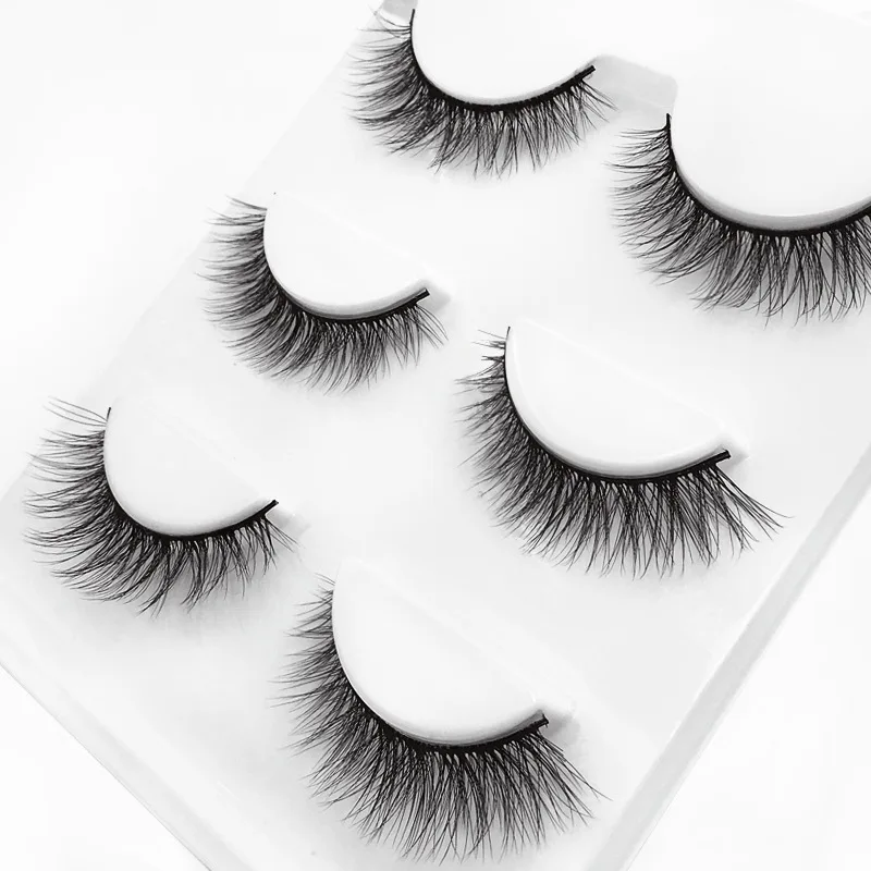 3 Pair Mink Eyelashes 10-15mm Natural Long 3D Mink Lashes False Eyelashes Eyelash Extension Cilios Maquillaje Wimpers Eyelashes