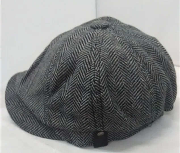 HERRINGBONE TWEED GATSBY Newsboy Cap Men Wool Ivy Hat Golf Driving Flat Cabbie flat hat for men winter Cap