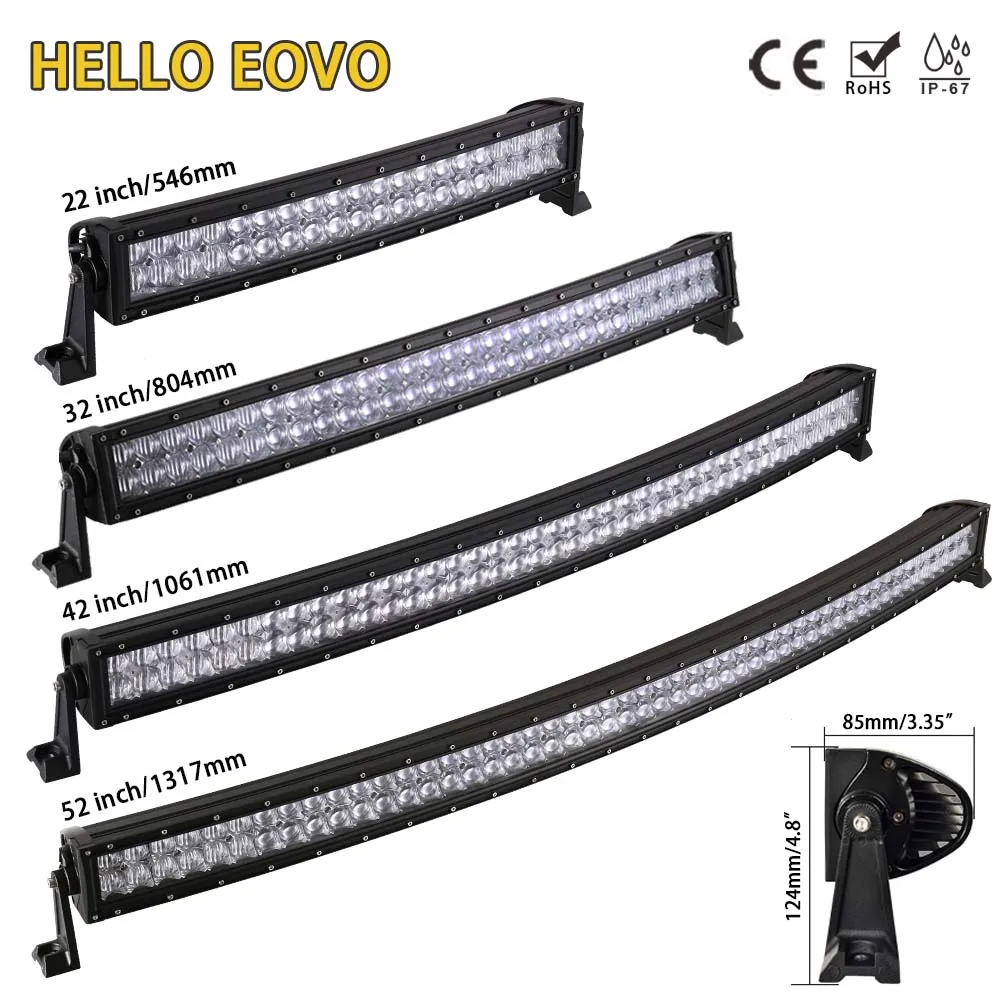 

HELLO EOVO 22 32 42 52 Inch Curved LED Light Bar LED Bar Work Light for Driving Off Road Car Tractor Truck 4x4 SUV ATV 12V 24V