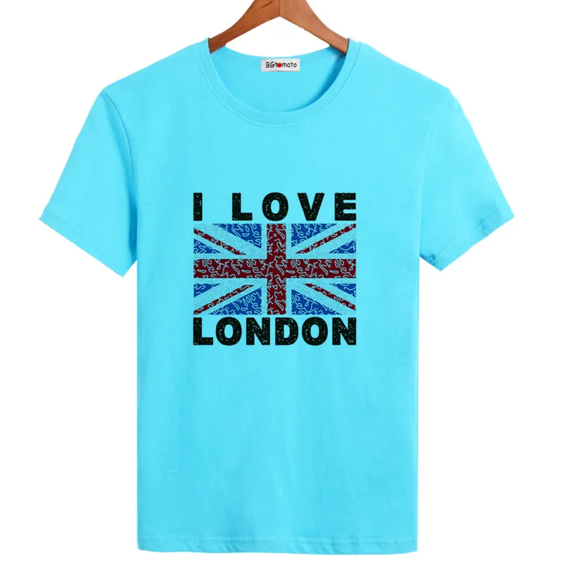 British flag printing tshirt I LOVE LONDON popular trendy shirts brand new fashion t-shirt hip hop tees