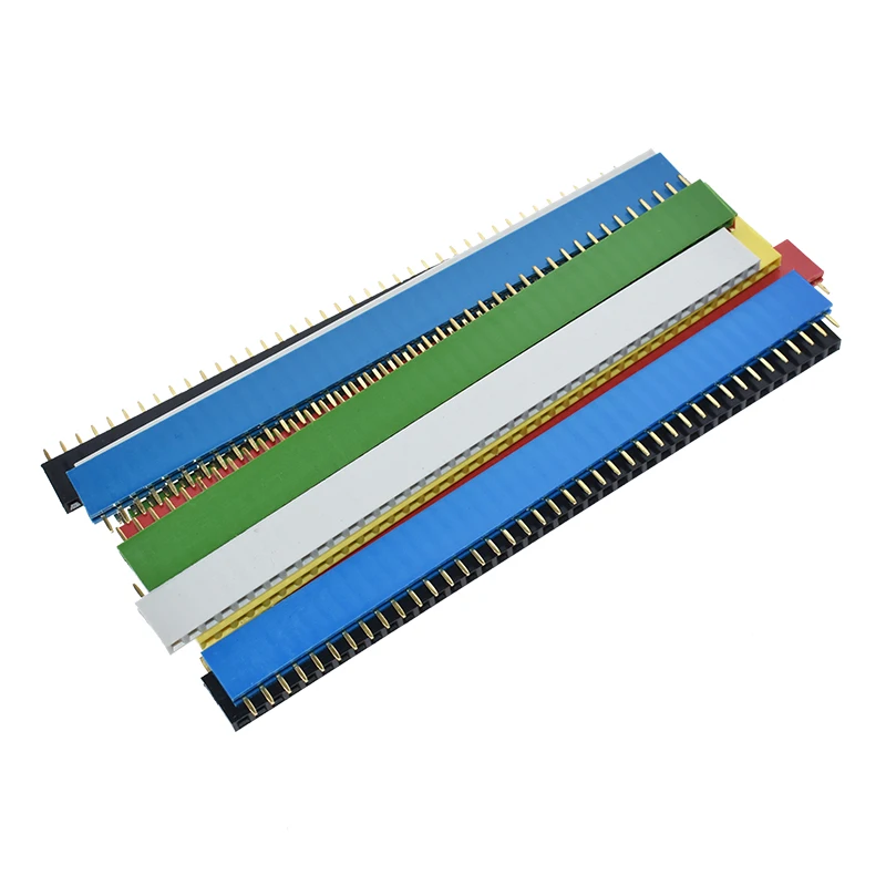 12 قطعة 2.54 مللي متر Preto + Branco + Vermelho + Amarelo + أسود + azul Unica Linha Masculina 1X40 1*40 رأس دبوس Tira ROHS CGKCH090 أنثى