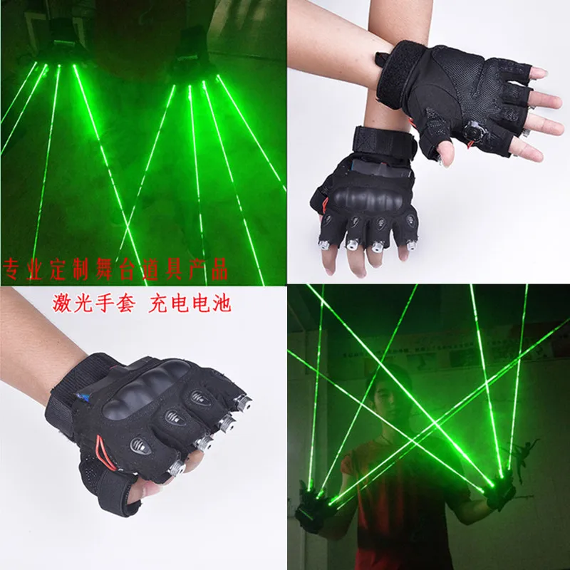 

New High Quality Green Laser Gloves Dance Stage Show DJ Club Party Performance Props LED Light Glove with 5pcs Laser Head