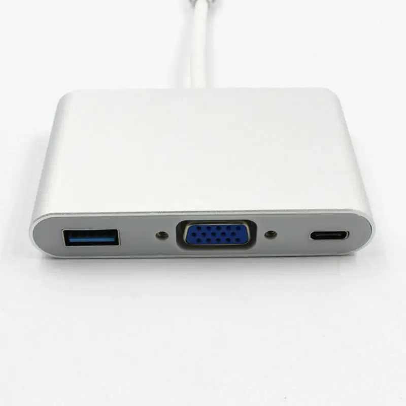 USB 3.1 Tipo-C a VGA USB 3.0 3.1 USB-C HD 3IN1 HUB Porta di Ricarica Cavo Adattatore adattatore