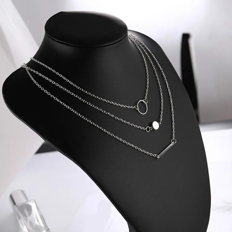 New Product Launch Necklace Simple Style Women\'s Personality Fashion Wild Aperture Metal Rod Necklace New Ladies Gift Wholesale