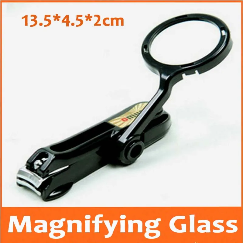 Metal Child Nail Scissors Cutters Nailfile Fingernail Clipper with 3X Times  Magnifier Magnifying Glass for Mother Father