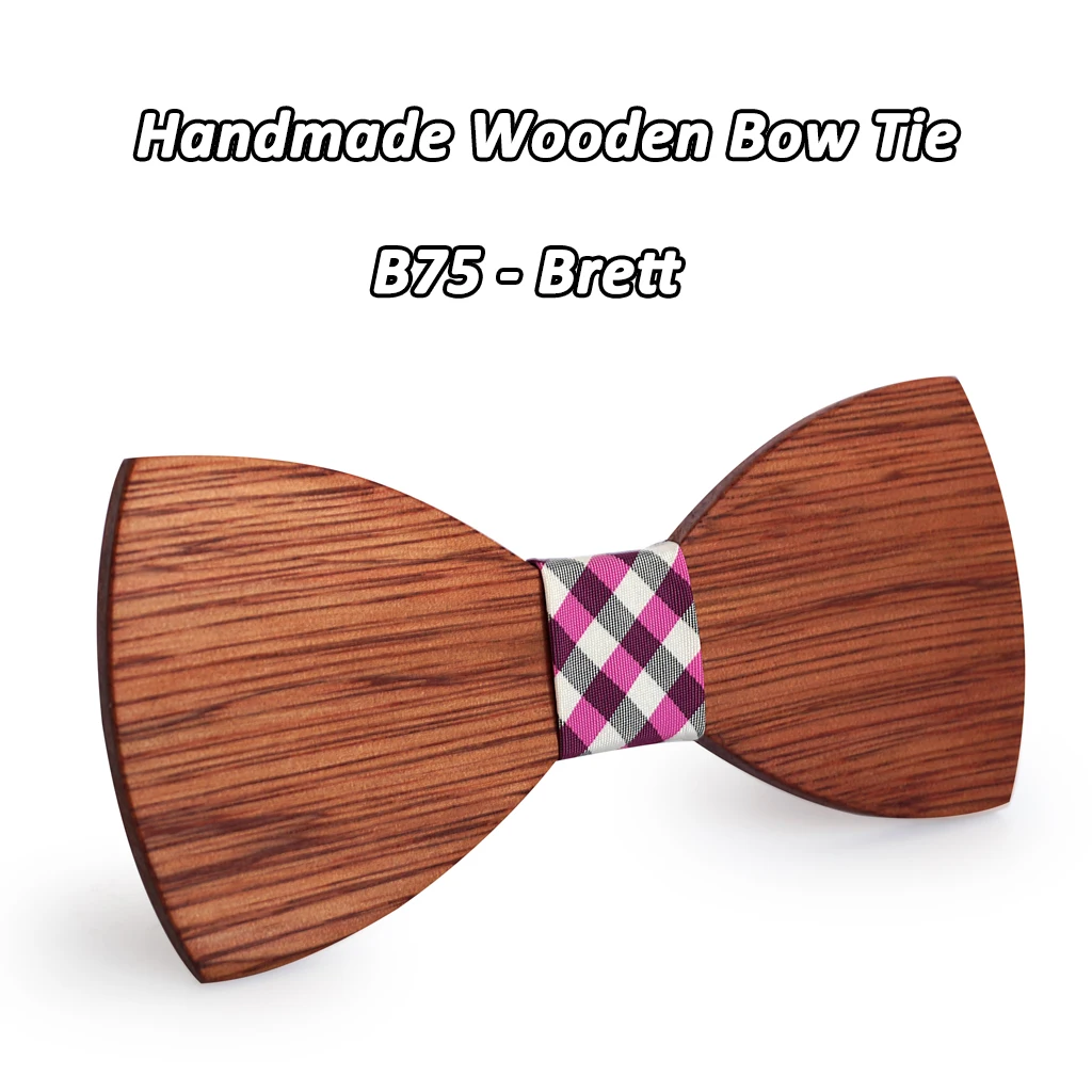 Mahoosive Simple Men\'s Suit Wooden Bow Tie For Groom Wedding Party Men Formal Wear Business Cravat Bow tie Clothing Accessories