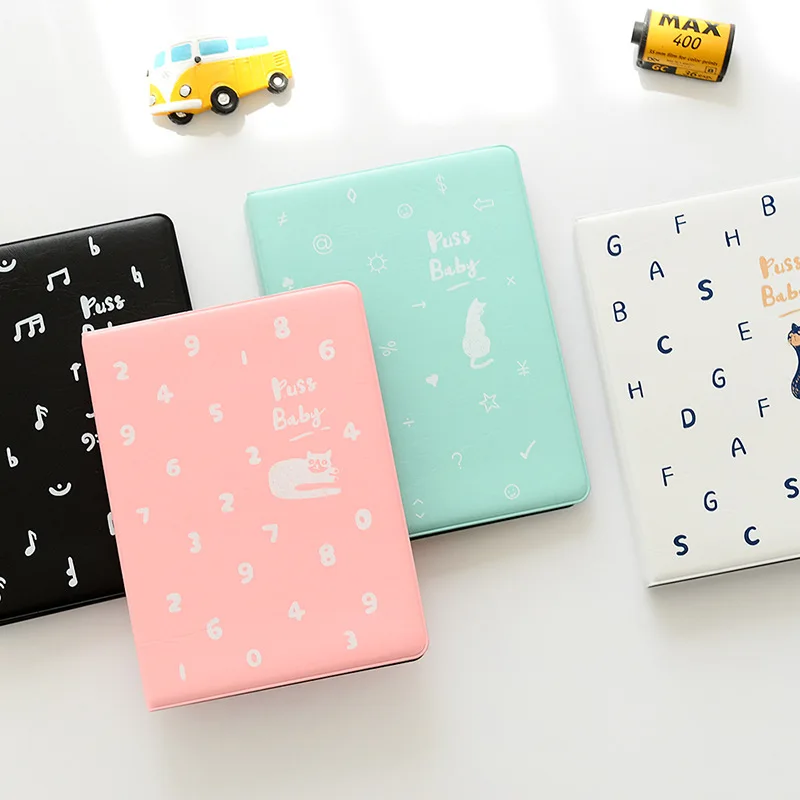 72 Pockets Cute Cat Photo Album Holder Candy Color Album for 3x4 Inch Mini Instax & Name Card Photo Album