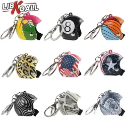 Cute Motorcycle Helmet Keychain Keyring Gifts for Women Men Car Bag Accessories Key Ring Pendants Business Xmas Gifts Kids Toy