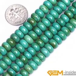 Turquoises: Rondelle Spacer Old Natural Turquois Beads Strand 15 Inch Natural Stone Beads Loose Beads For Jewelry Making