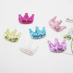 100pcs/lot sequin crown padded applique Crafts for headwear bag shoe garment DIY accessories