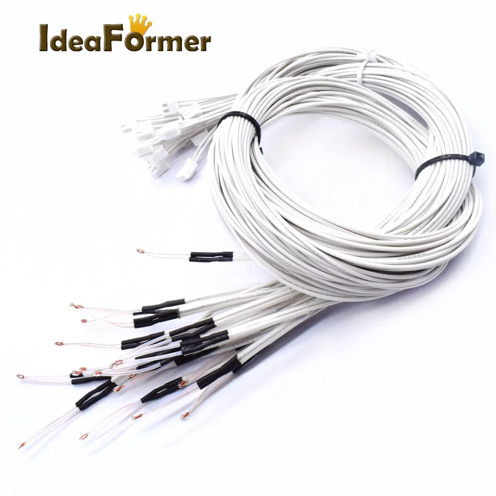 1/5pcs NTC Thermistor Temperature Sensor 3950 1% line100 & 150cm 100K with XH2.54 Terminal White 2P terminal connector 3D Printe