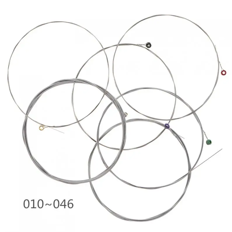 

6 шт./компл. электрическая гитарная струна нормальный светильник 010-046 яркий тон нить из никелевого сплава для профессиональной производительности