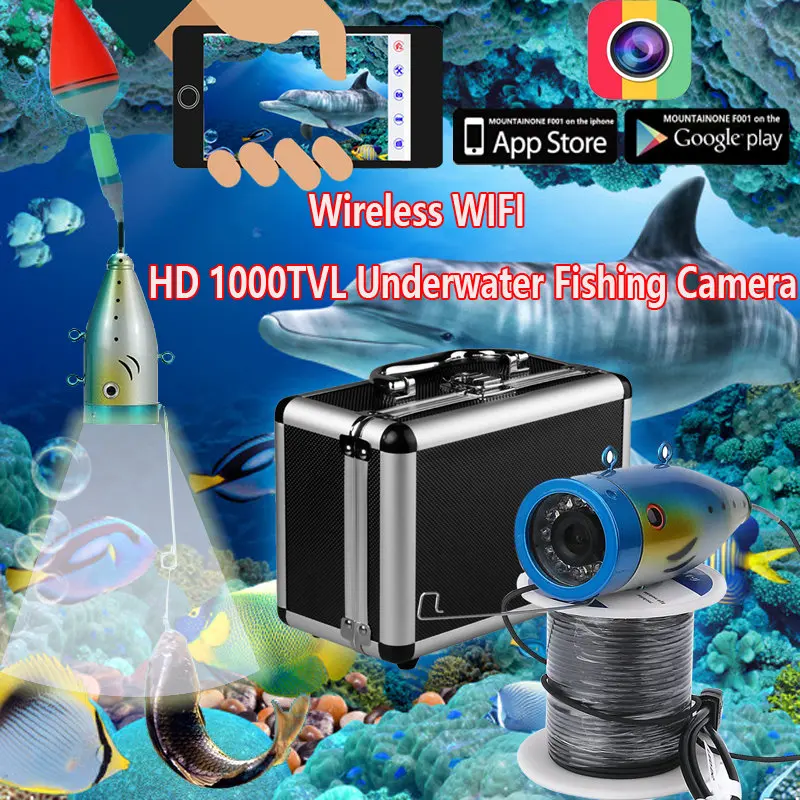 MOUNTAINONE WIFI Wireless 50M underwater fishing camera video recorder APP