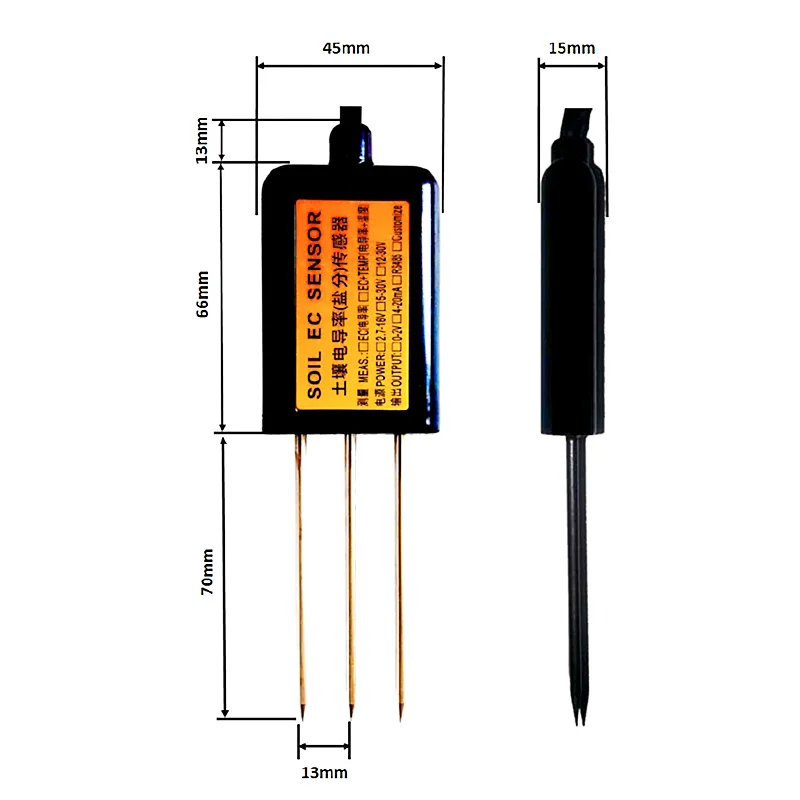 EC+H,0-2V/EC+H,4-20mA/EC+H,RS485 MEC10 soil conductivity sensor Soil conductivity+soil temperature 2 IN 1 sensor