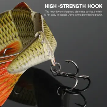 VTAVTA - Señuelo de pesca artificial de 12 cm y 16 g, con 4 segmentos, realista, que se hunde y se hunde, ideal para lucios, swimbait y crankbaits. 10 best sales Señuelos deslizantes - №10