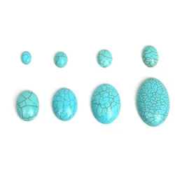 New 10-40pcs/pack 6X8/8X10/10X12/10X14/13X18/18X25/20X30mm Blue/White Half Oval Flat Back Cabochons Beads Fittings DIY