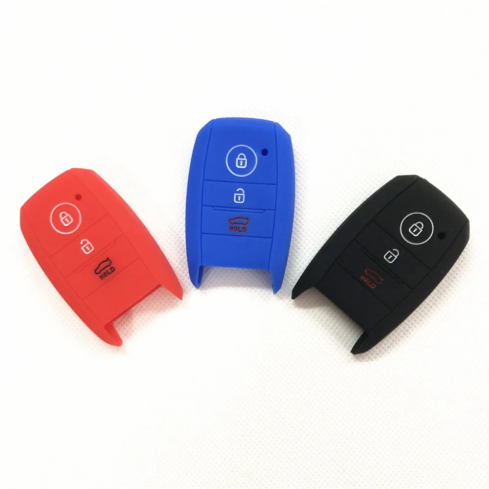 3 Button Silicone Car Remote Key Fob Shell Cover For Kia Stonic Rio Ceed Soul Sportage Sorento Carens Picanto Skin Smart Holder
