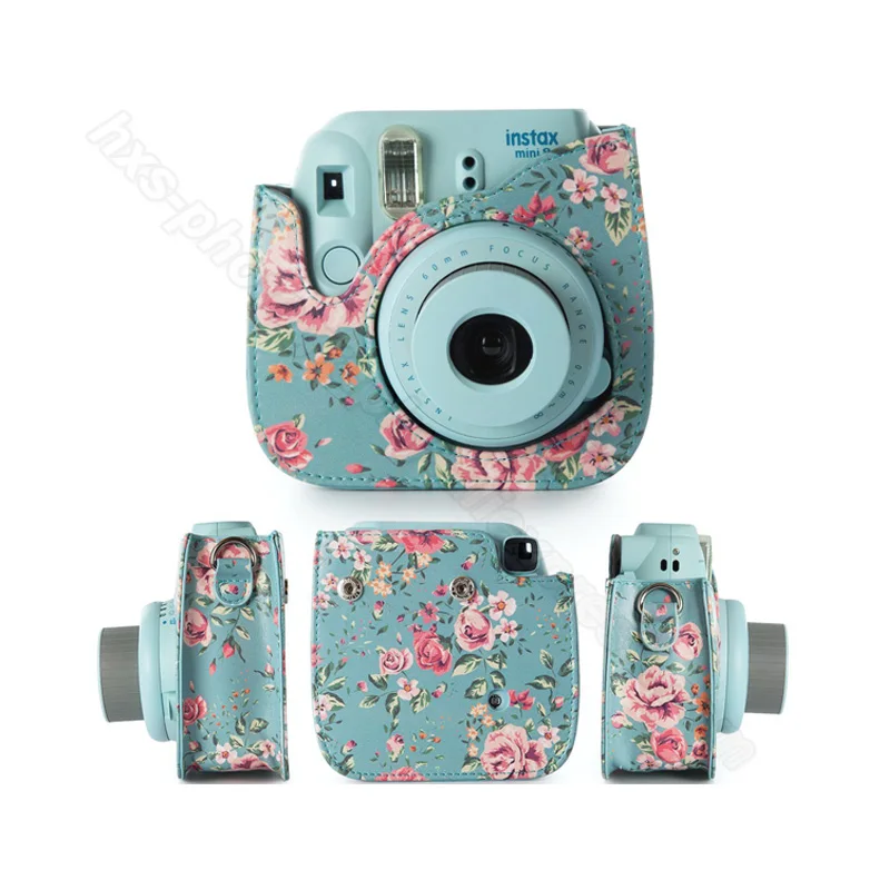 Fujifilm Instax Mini Camera Case Quality PU Leather Shoulder Bag with Strap for Fuji Instax Mini 9, Instax Mini 8 Camera