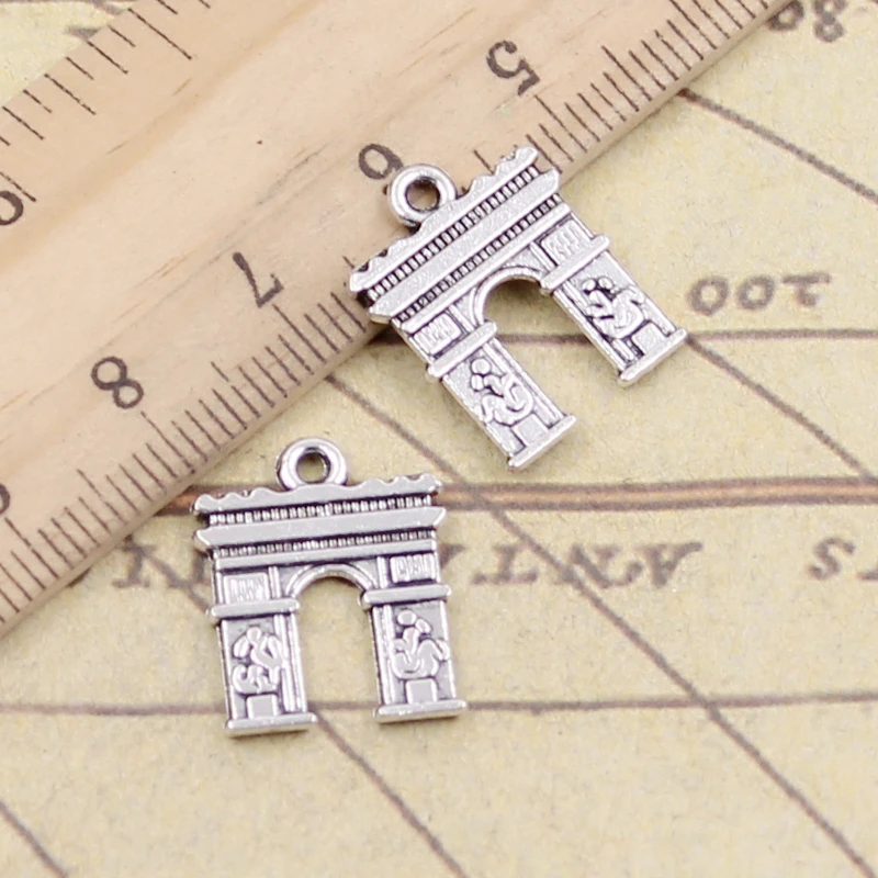 20 sztuk Charms się widok na łuk triumfalny i 14x18mm tybetański brąz srebrny kolor wisiorki antyczny tworzenia biżuterii DIY Handmade Craft