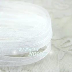 (40 Meters/lot) 1/4''(6mm) White Organza Ribbon Wholesale Gift Wrapping Ribbons Decorative Packaging Box Wedding Celebration