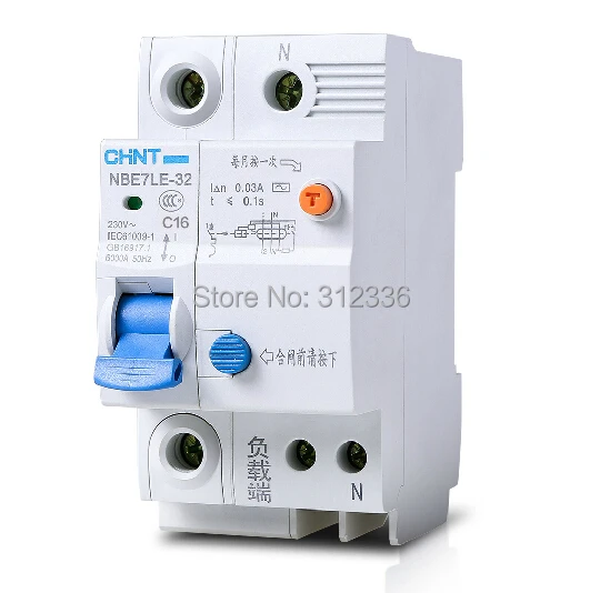 Free Shipping Two years Warranty  LE C16 1P+N 16A  1 pole ELCB RCD earth leakage circuit breaker  residual current