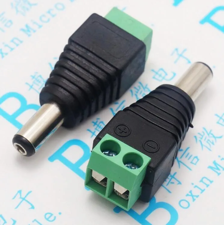 

NEW 100pcs Male DC Power Plug Connector 2.1mm x 5.5mm 5.5*2.1mm (Screw Fastening Type) Needn't Welding DC Plug Adapter