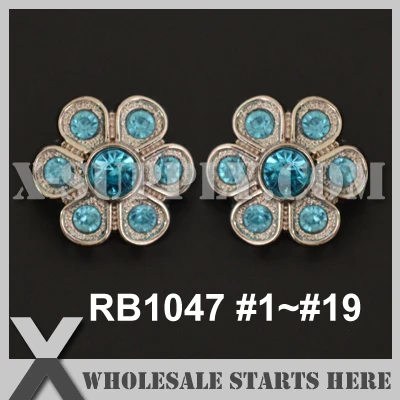 

Color Option: RB1047 #1~#19 /Free Shipping Wholesale Bulk Flower Shape Acrylic Rhinestone Button